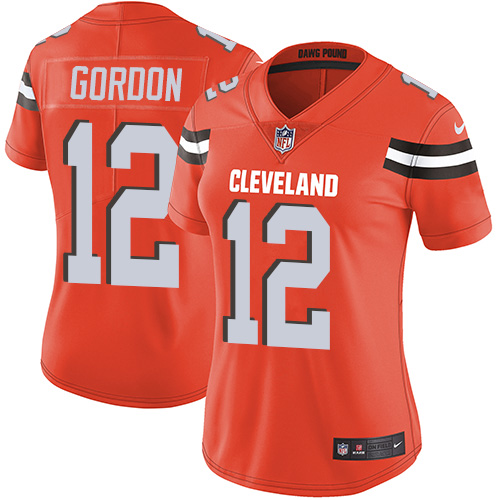 Nike Browns #12 Josh Gordon Orange Alternate Women's Stitched NFL Vapor Untouchable Limited Jersey